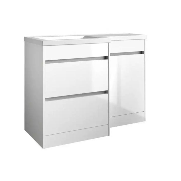 Kartell Ceramic Basin with L-Shaped Left-Hand Furniture Set (Including Cistern)