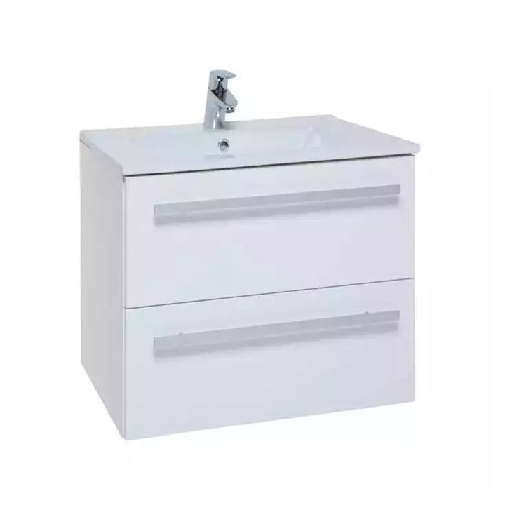 Kartell Wall Mounted 2 Drawer Unit with Mid Depth Ceramic Basin 500mm x 600mm
