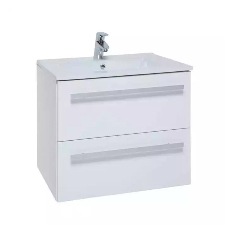 Kartell Wall Mounted 2 Drawer Unit With Mid Depth Ceramic Basin 500Mm X 600Mm