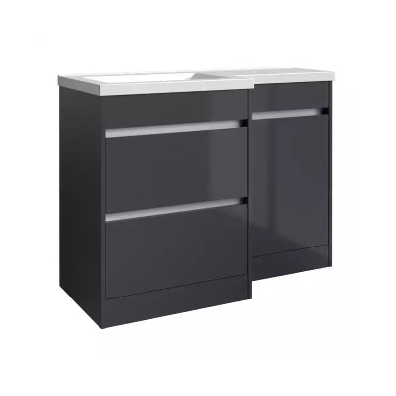 Kartell Ceramic Basin With L-Shaped Left-Hand Furniture Set