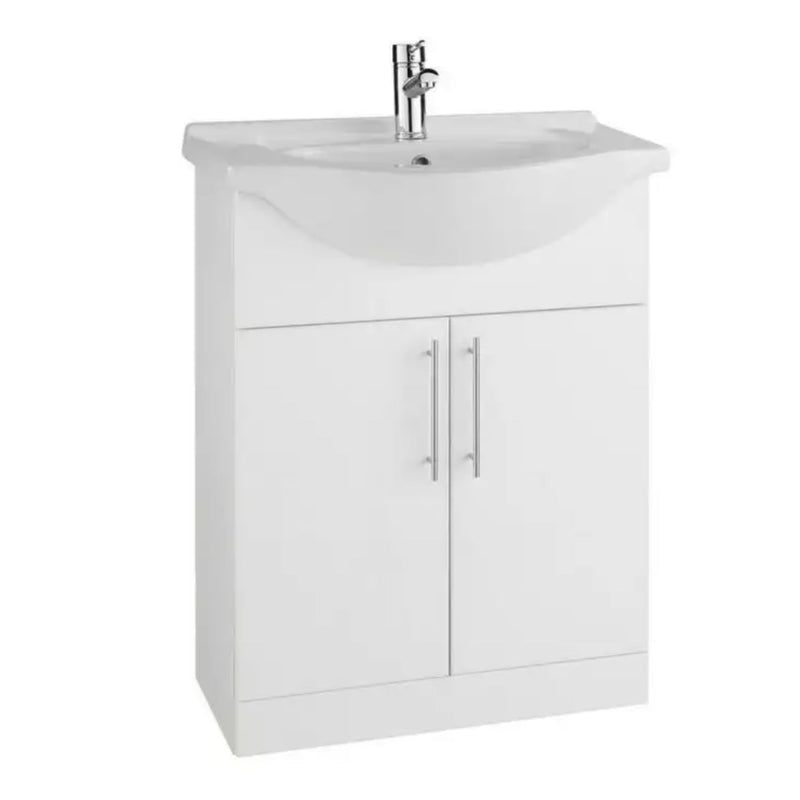 Kartell Impakt 1 Door Floor Standing Cabinet With Basin 650mm x 300mm White