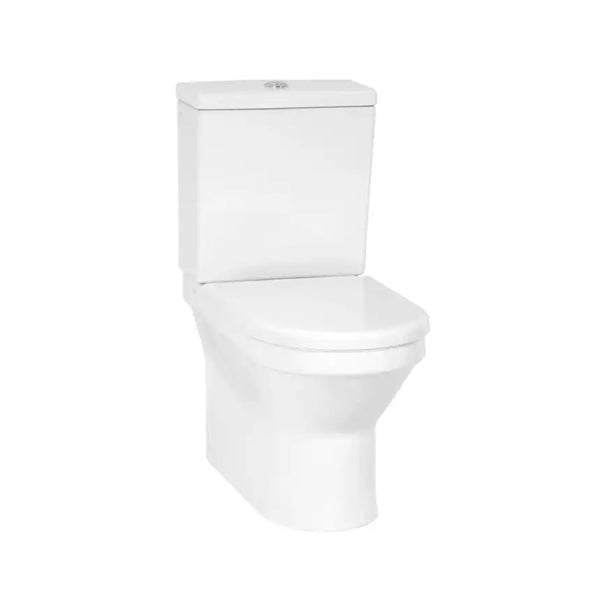 Kartell Style Close Coupled Open Back WC Pan with Cistern and Soft Close Seat