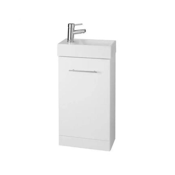 Kartell Impakt Floor Standing Cube Cloakroom Unit and Basin 410mm x 220mm White