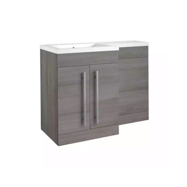 Kartell Purity F/S 2 Door Vanity Unit & Ceramic Basin 600mm x 450mm Silver Oak