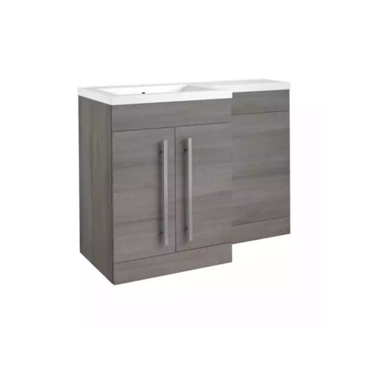 Kartell Matrix 2 Door L-Shaped 1100mm RH Furniture Pack with Cistern Silver Oak