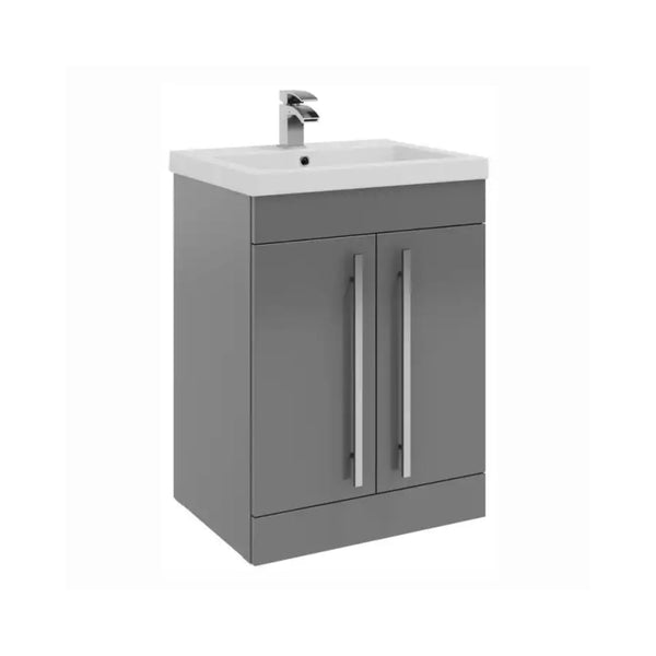 Kartell Purity F/S 2 Door Vanity with Mid Depth Basin 600mm x 450mm Storm Grey