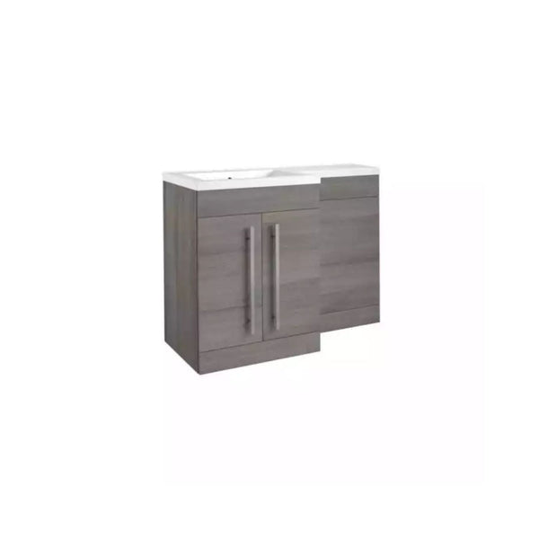 Kartell Matrix 2 Door L-Shaped 1100mm LH Furniture Pack with Cistern Storm Grey