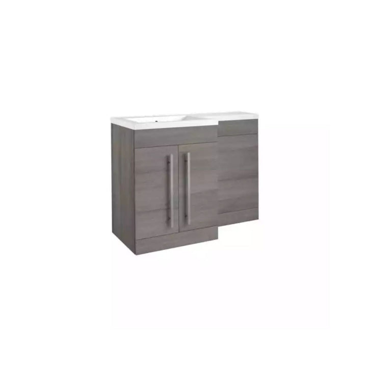 Kartell Matrix 2 Door L-Shaped 1100mm LH Furniture Pack with Cistern Storm Grey