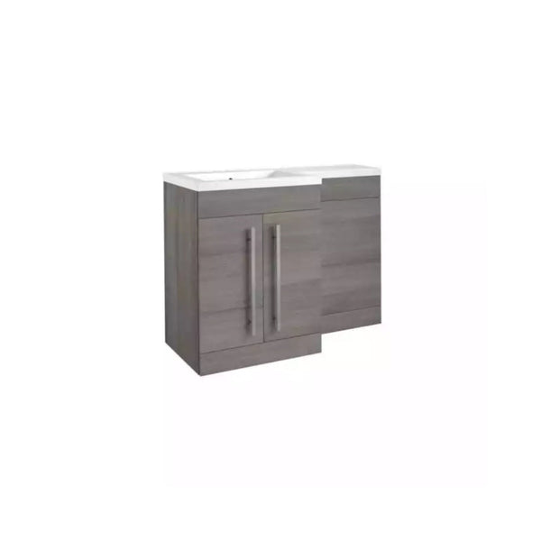 Kartell Matrix 2 Door L-Shaped 1100mm RH Furniture Pack with Cistern Storm Grey