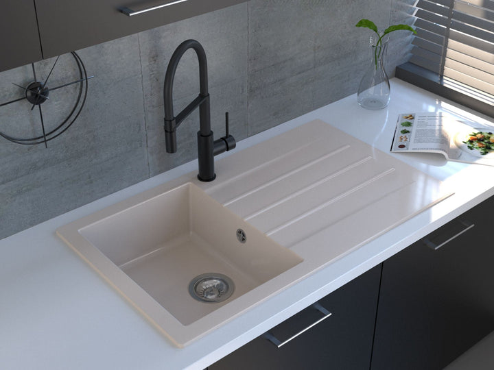 Reginox VALENCE 10 Granite Single Bowl Inset Reversible Square Kitchen Sink