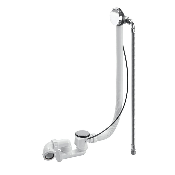 BC Designs Overflow Brass Bath Filler with Trap and Push Down Waste