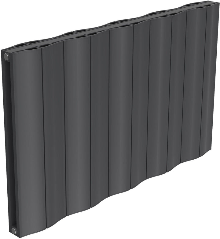 Reina Wave Anthracite Single Panel Aluminium Radiator 600mm H x 1036mm W - Central Heating