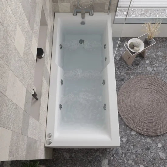 Nuie 1700mm Square Straight Shower Bath