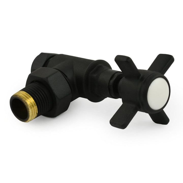 Westminster Crosshead Rad Valves Angled Textured Black (pair)
