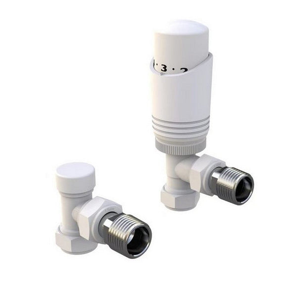 Kartell K-Design TRV Angled Twin Radiator Valve Pack White