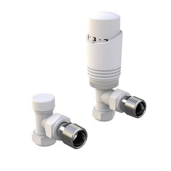 Kartell K-Design TRV Angled Twin Radiator Valve Pack White