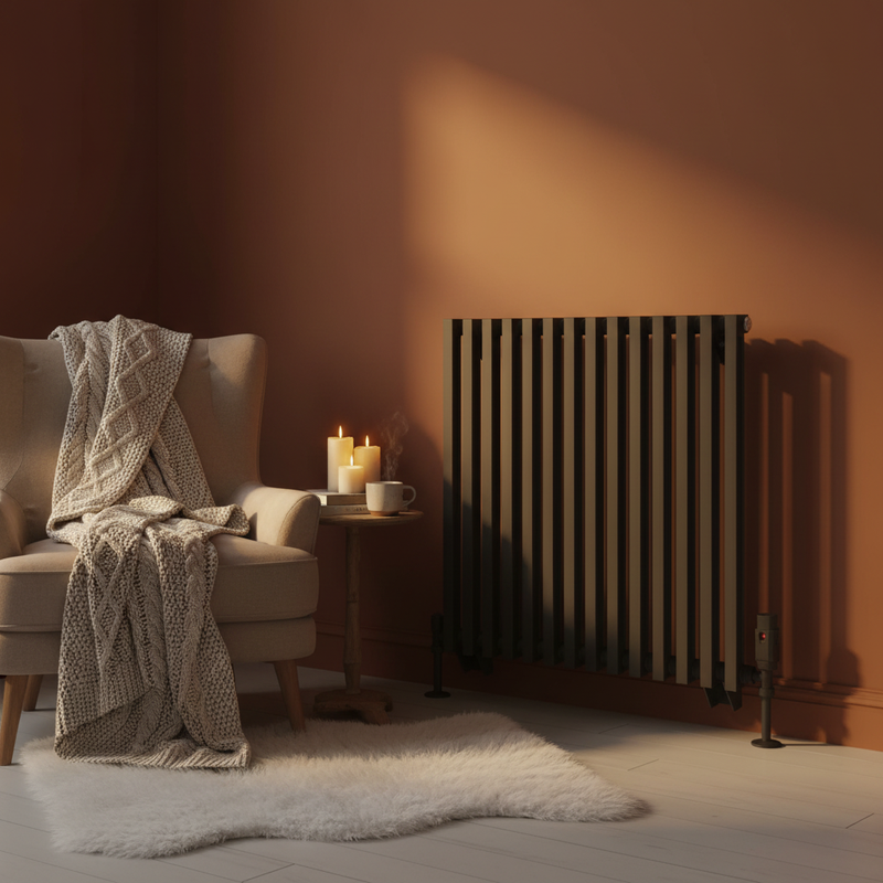Anthracite Radiator Cosy Living Room 1:1