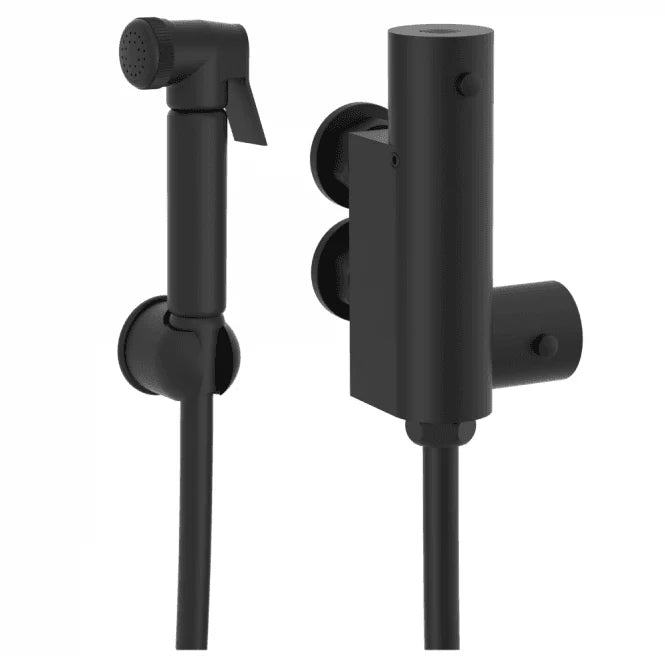 Tailored Bathrooms Orca Black Round Thermostatic Douche Kit