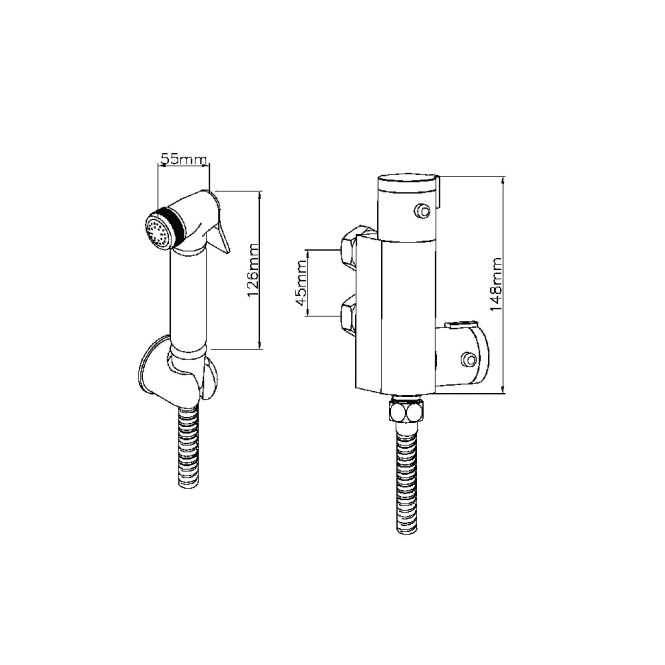 Tailored Bathrooms Orca Black Round Thermostatic Douche Kit