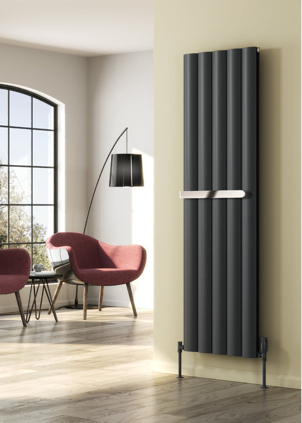 Reina Belva Anthracite Single/Double Vertical Aluminium Radiator Central Heating