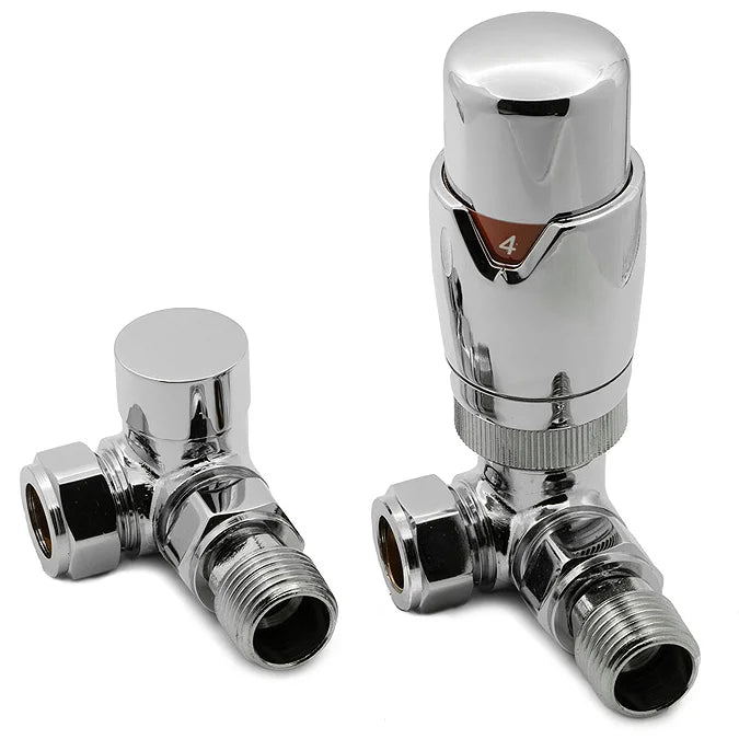 Reina Modal Trv Corner Steel Radiator & Towel Rail Valve Chrome Polished