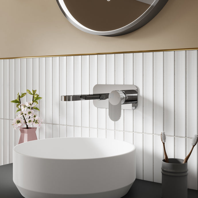 Nuie - Wall Mounted Basin Mixer Tap with Plate