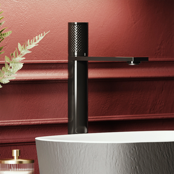 Hib - Dotto Tall Mono Basin Mixer - Black Chrome