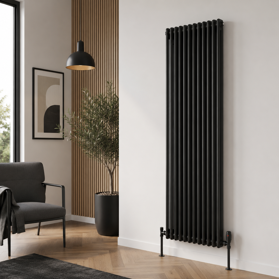 Traderad - Paragon 2&3 Vertical Column Radiator - Black