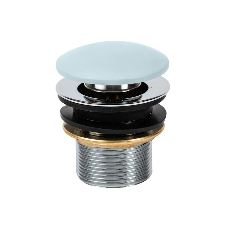 BC Designs Basin Push Button Waste - Aqua Blue