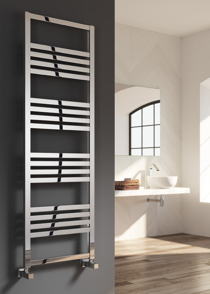 Reina Bolca Polished Aluminium Heated Towel Rail Radiator