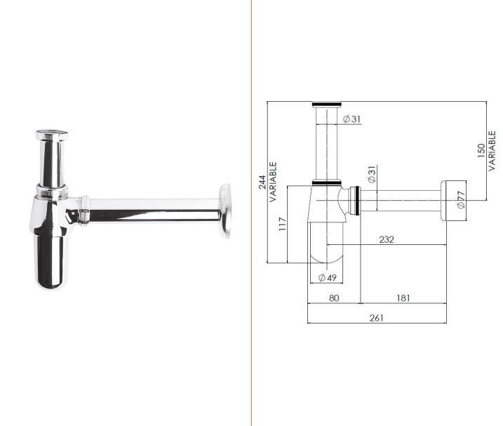 Nuie Carlton / 500mm 1TH Basin With Traditional Stand