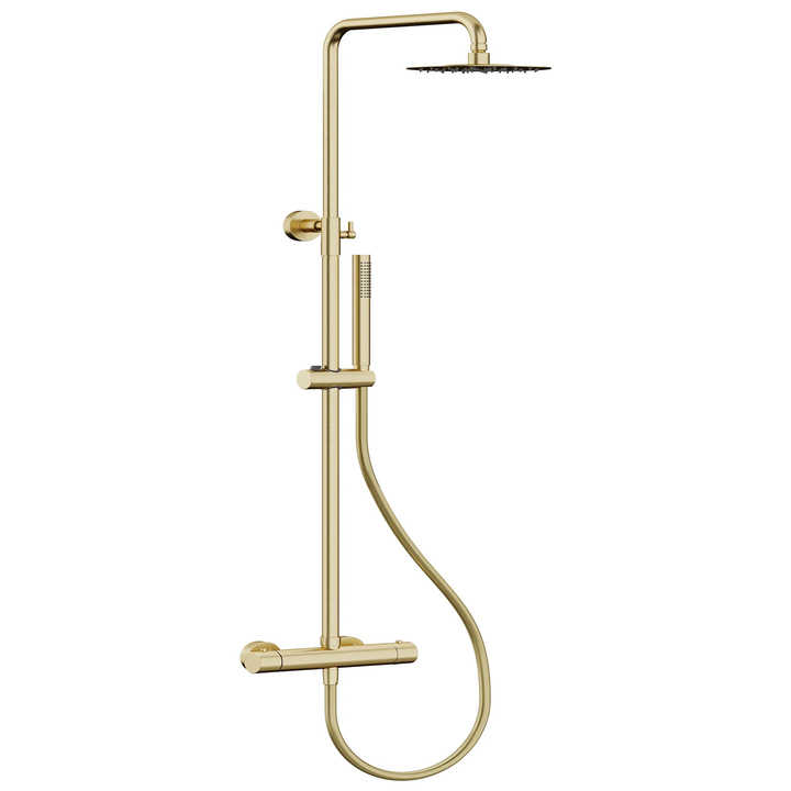 Gold shower system with handheld shower head