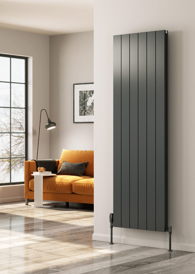 Reina Casina Anthracite Single/Double Vertical Aluminium Radiator