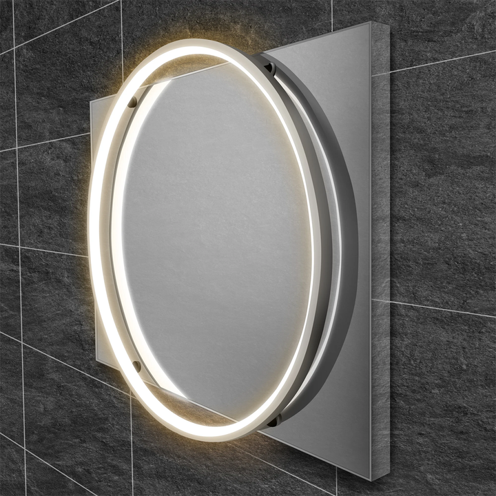 Hib - Solas Round Illuminated Bathroom Mirror - Chrome