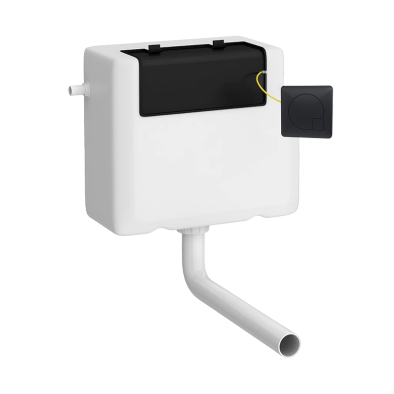 Nuie Universal Access Cistern & Square Flush Plate - Matt Black