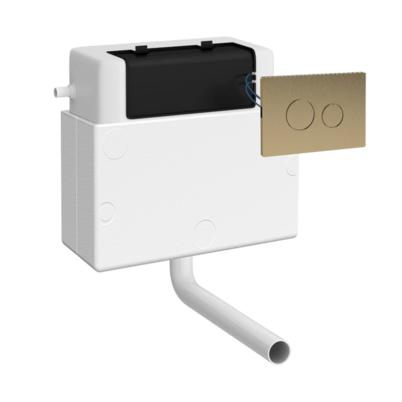 Nuie Pneumatic Dual Flush Universal Access Concealed Cistern - Brushed Brass