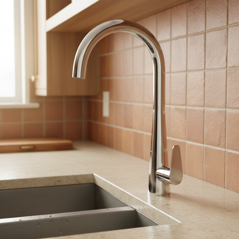 Nuie Samir Mono Basin Tap with Rinser - Chrome