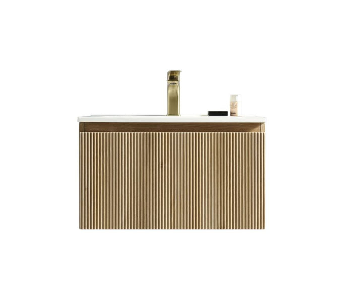Tailored Bathrooms Flauto Fluted Wall Hung Vanity & Matte Basin 600 Wall hung vanity unit