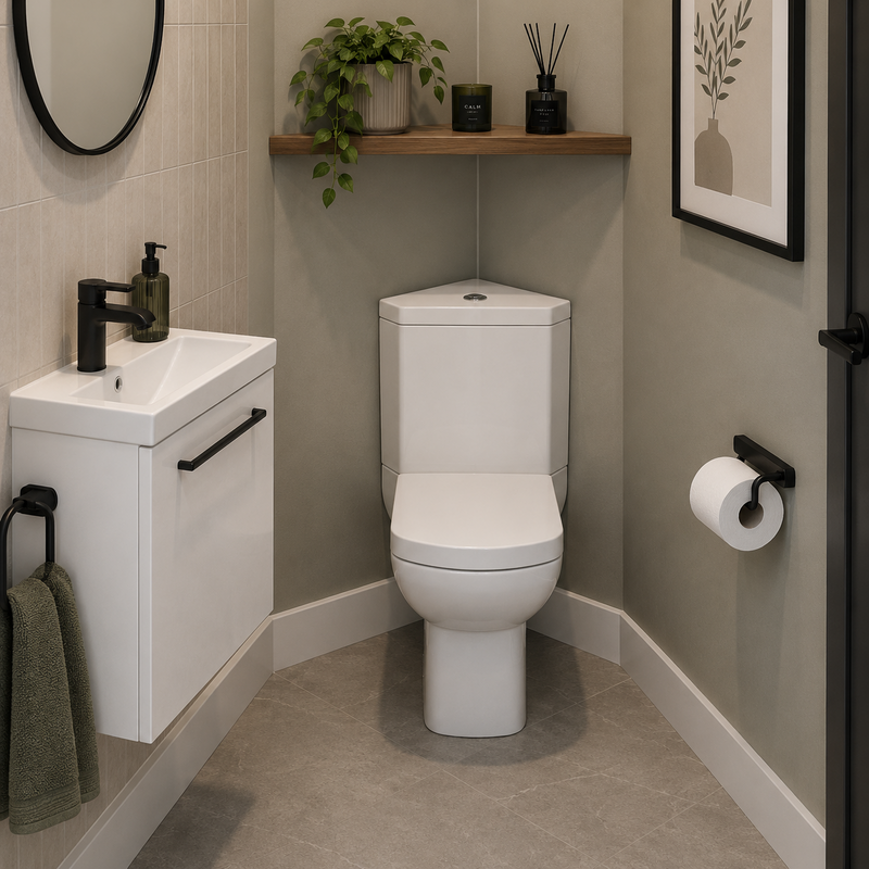 Kartell Options 600 Comfort Height close coupled WC Pan With close coupled Cistern And Soft Close Seat, White