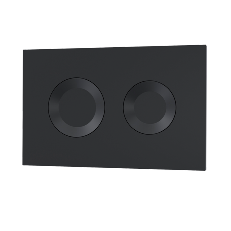 Nuie - Matt Black Round Dual Flush Push Button