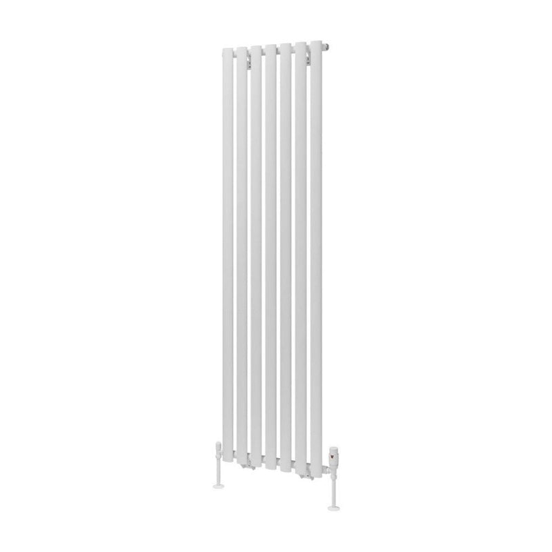 Eastbrook Tunstall Matt White Mild Steel Vertical Designer Radiator Central Heating