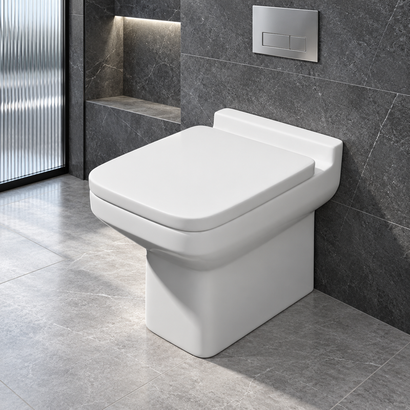 Kartell Trim Ceramic Back To Wall Toilet WC Pan With Soft Close Seat