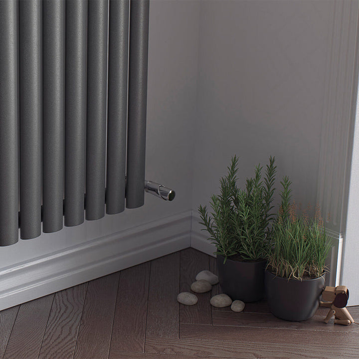 Eucotherm Nova Tube Single 600 Vertical Anthracite Designer Radiator