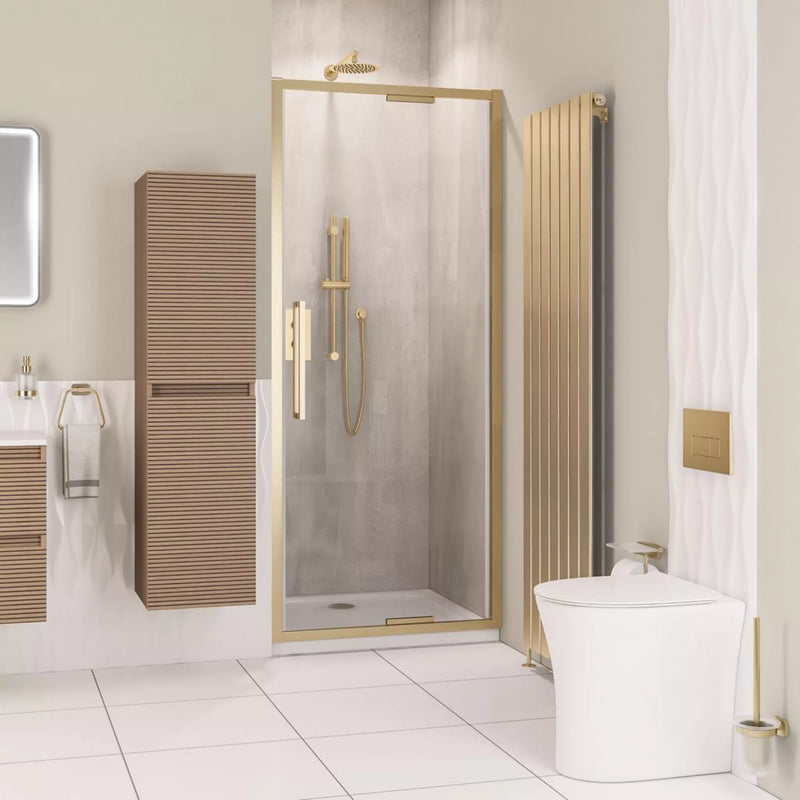 Eastbrook Corniche 2000 8mm 900 In-Fold Shower Door - Brushed Brass