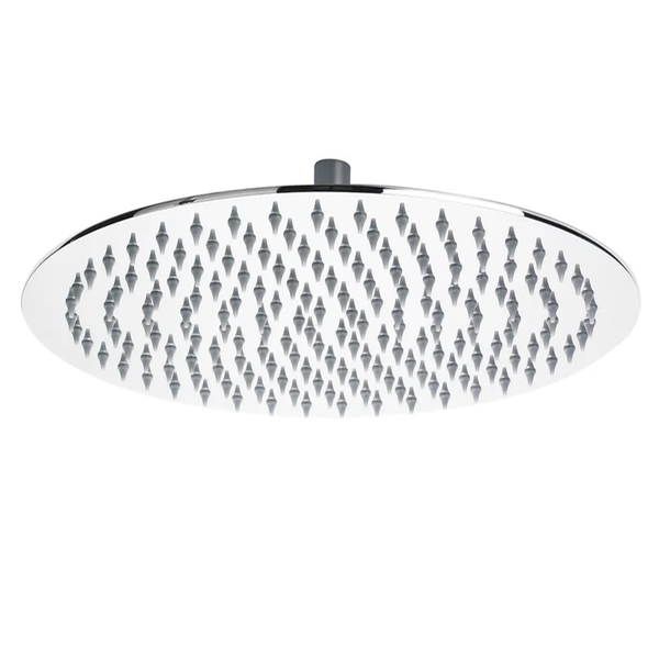 Round shower head with geometric pattern