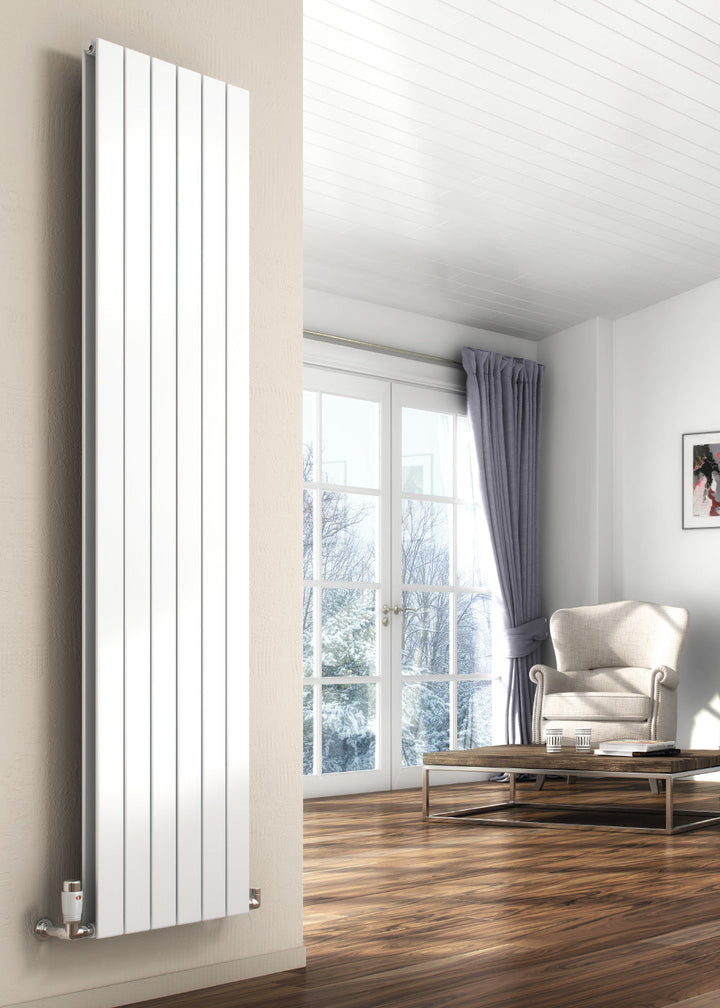 Reina Flat Steel White Single/Double Vertical Designer Radiator Central Heating