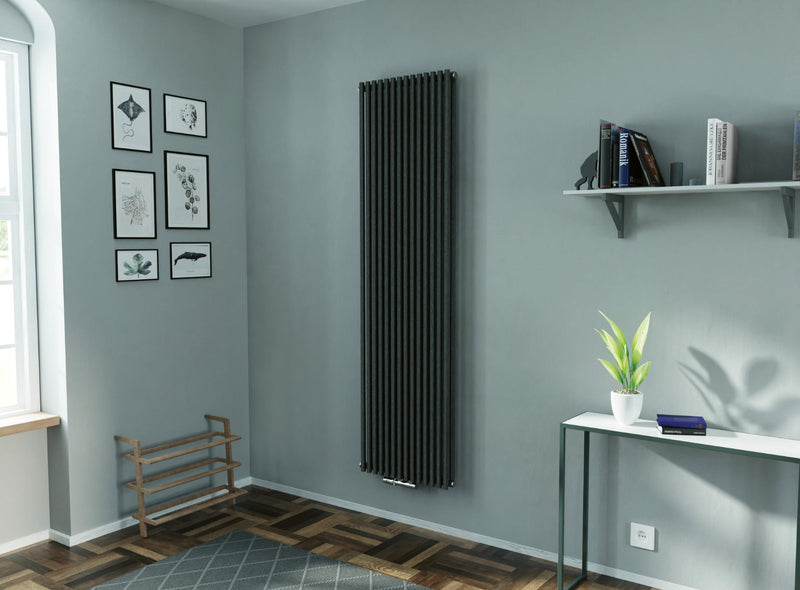 Eucotherm Gaja Single Anthracite Tube Vertical Designer Radiator