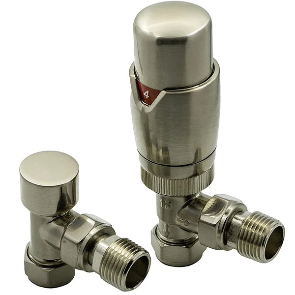 Reina Modal Trv Angled Steel Radiator & Towel Rail Valve Chrome Brushed