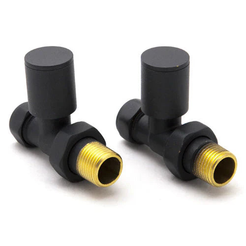Reina Portland Straight Steel Radiator & Towel Rail Valve Anthracite