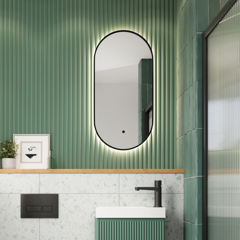 Scudo Aubrey Slim LED Mirror - Black